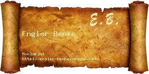 Engler Benke névjegykártya